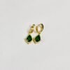Green Stone Halo Earring